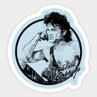 Patrick Swayze ∆ 90s Styled Retro Graphic Design Sticker